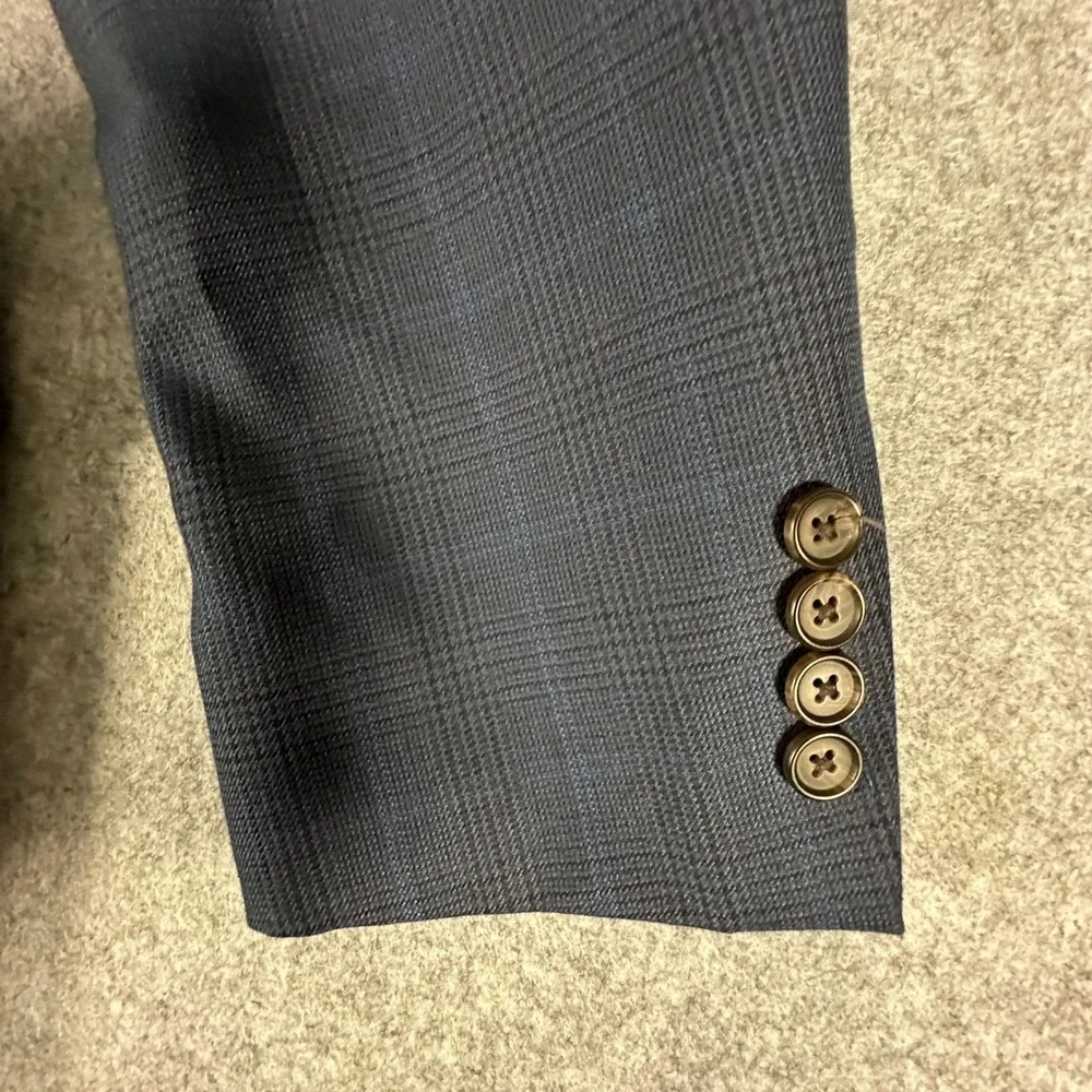 Lauren Ralph Lauren Blazer Mens 40R Blue Plaid Two Button Wool Blend